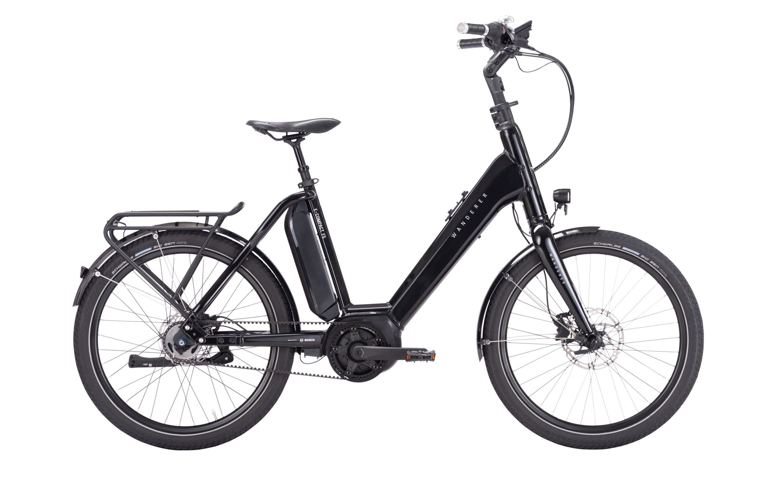 Wanderer-E-Compact-F5-schwarz-Seitenansicht-rechts.jpg Wanderer E-Compact F5 Performance Line 545Wh Freilauf – Bild 1