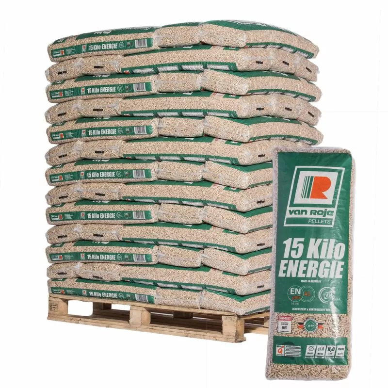 Bois-sec-palette-pellet-Belgique-02.webp Pellets VanRoje nach DIN Plus und EN Plus – Palette mit 65 Säcken à 15 kg – Bild 1