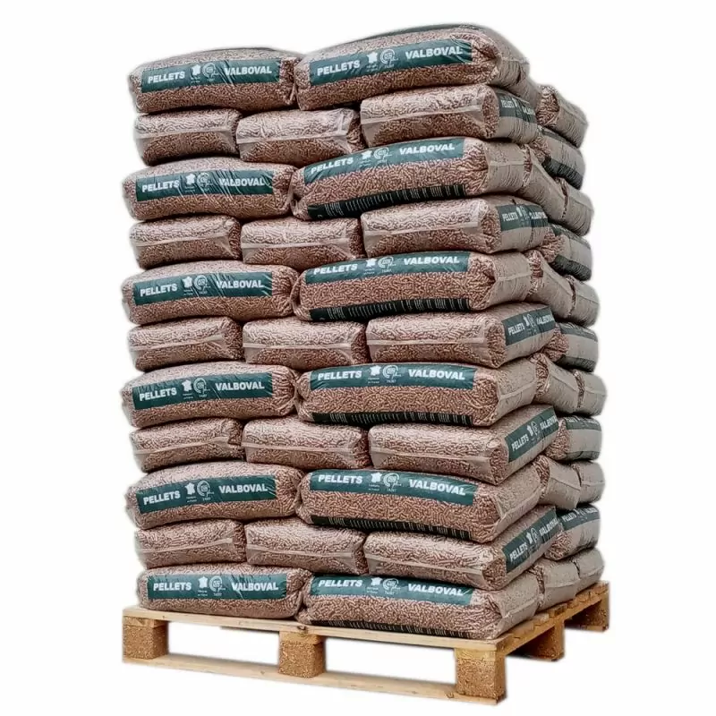 Bois-sec-palette-pellet-Belgique-05.webp Pellets Valboval nach DIN Plus – Palette mit 65 Säcken à 15 kg – Bild 1