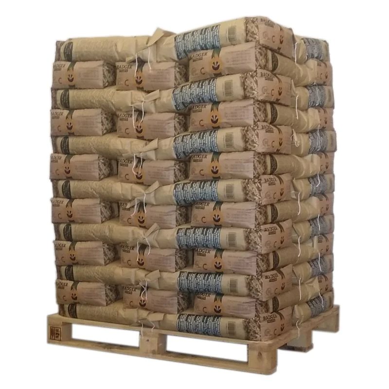 Bois-sec-palette-pellet-Belgique-14.webp PELLETS BADGER nach DIN Plus und EN Plus – Palette mit 65 Säcken à 15 kg – Bild 1