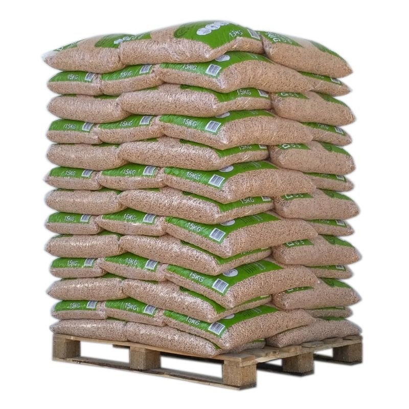 PELLET-A24.jpg PALETTE HOLZPELLETS DIN PELLETS – 65 SÄCKE À 15 KG – Bild 1