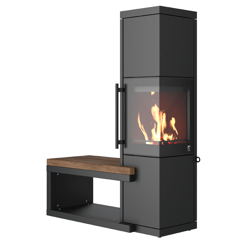 drooff-livera-2-l-tueranschlag-rechts-mit-sitzbank.jpg DROOFF Livera 2 L Kaminofen 6kW – Bild 1