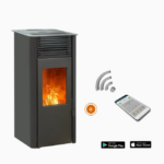 Raumluftunabhängiger Pelletofen EMAFLAM REVA 9 kW Schwarz (inkl. WiFi-Box)