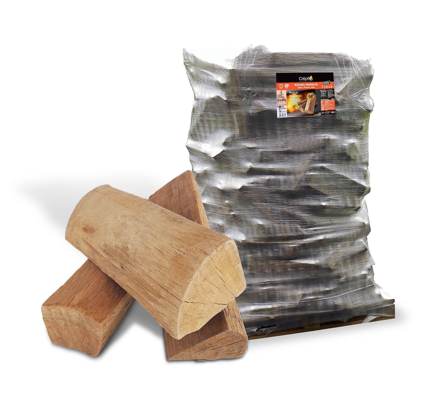 palette_bois_buches.jpg Palette Holzballot Premium Crépito® – Scheite 40 cm – Bild 1