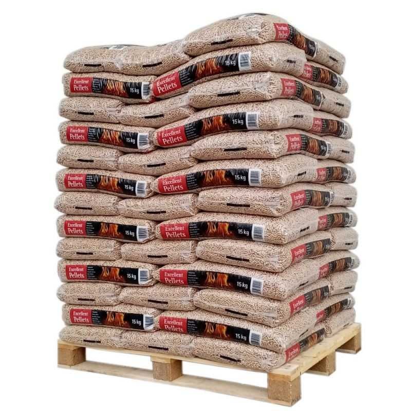 pellet-excellent-pellets-pallet-van-65-zakken-van-15-kg-35292-eur.jpg Palette Holzpellets Excellent, zertifiziert nach DIN Plus und EN Plus A1 – 65 Säcke à 15 kg – Bild 1